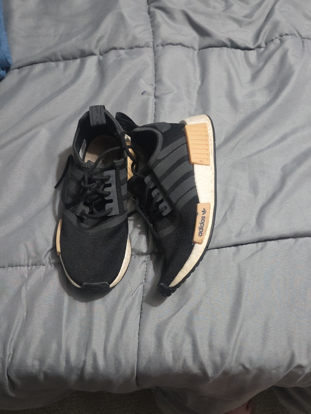 adidas Black Sneakers with Tan Accent Blocks